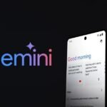 Imagem do logo do Gemini e um celular
